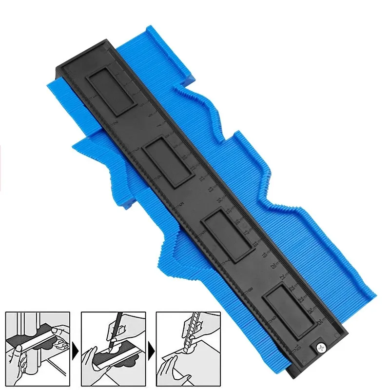Contour Gauge Profile Duplicator Tool Adjustable Edge Shaping Wood Measure Ruler Laminate Tiles Wood Marking Tool