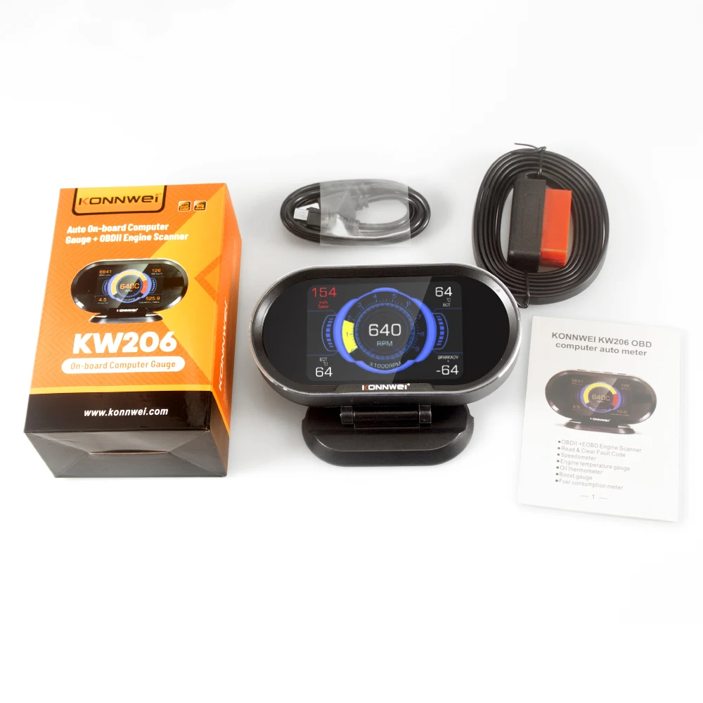 KW206 Universal Car OBD2 HUD Head Up Display Digital Speedometer