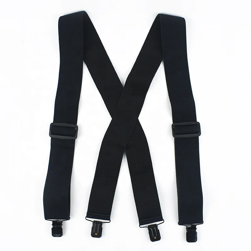 thumbnail image 2 of Men's Black X-Back Clip-On Suspenders – Adjustable Elastic (Navy Color Option) 2 of 3