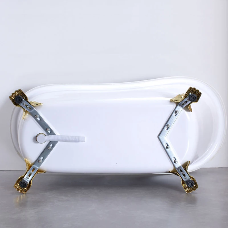 TNS BA8305 Simple Design 59\" Chrome Overflow and Drain Mobile Bathtub Durable and Forever Made for Bathroom Use Red Black