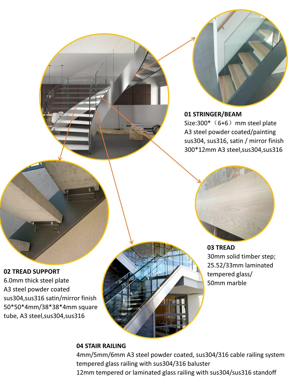 Curved Staircase Floating Spiral Light Pendant Marble Modern Designs ...