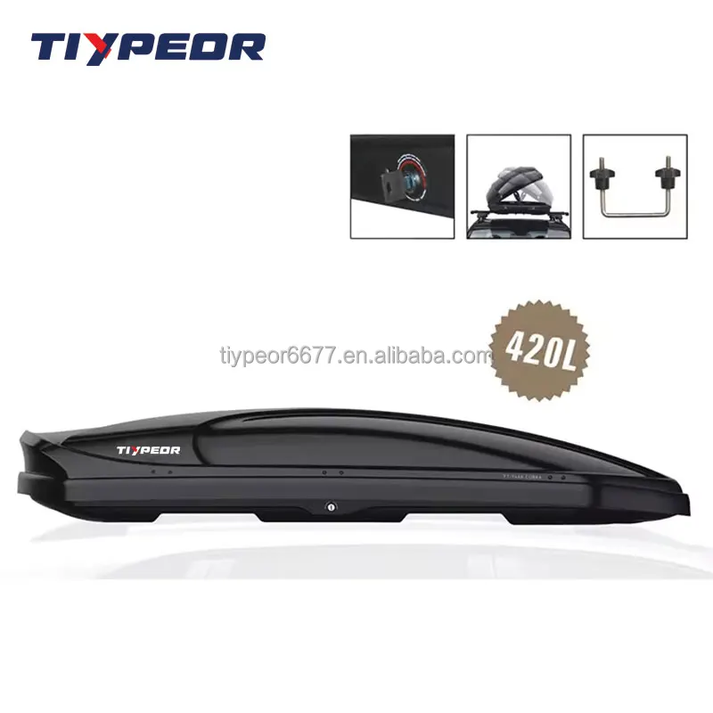 product tiypeor universal waterproof roof box 420l roof rack luggage bag storage cargo box boxes 4x4 suv pickup travel use abs material368-5