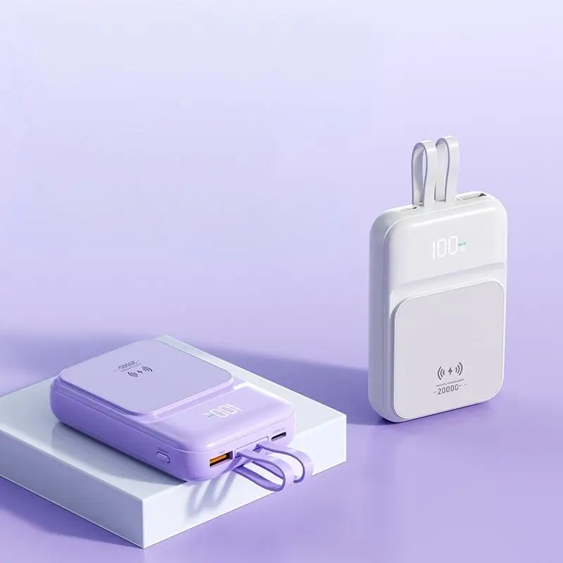 The New Mini 10000 Mah Hour Comes with a Wired Digital Display Magnetic Wireless Charging Outdoor Mobile Phone Charger