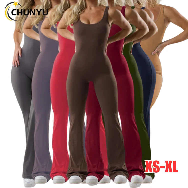 Zippered Yoga Sleeveless Tummy Control Jumpsuit main image 0
