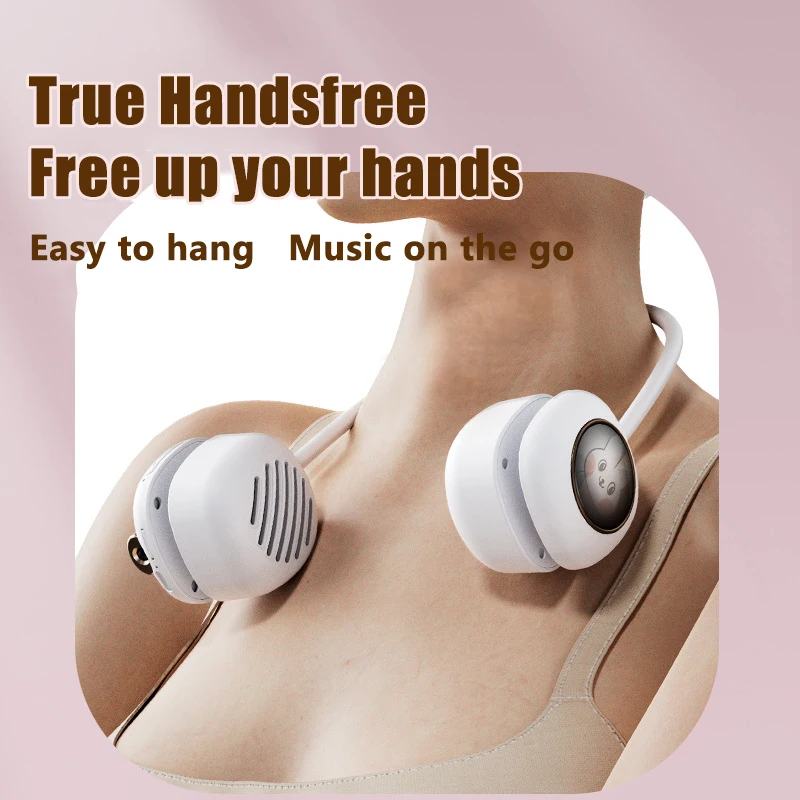 2023 New Compact  Retractable  HiFi Sound 6W Power  Neck  Wear BT Speaker Wireless  with LED Torch