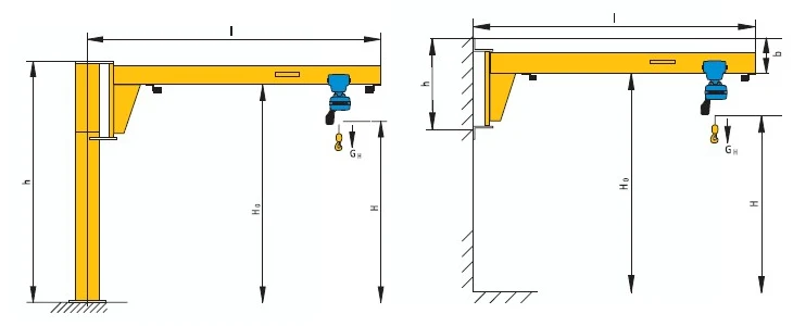 5 Ton Jib Crane Fixed Slewing Jib Crane Factory Use Light Duty Jib Crane