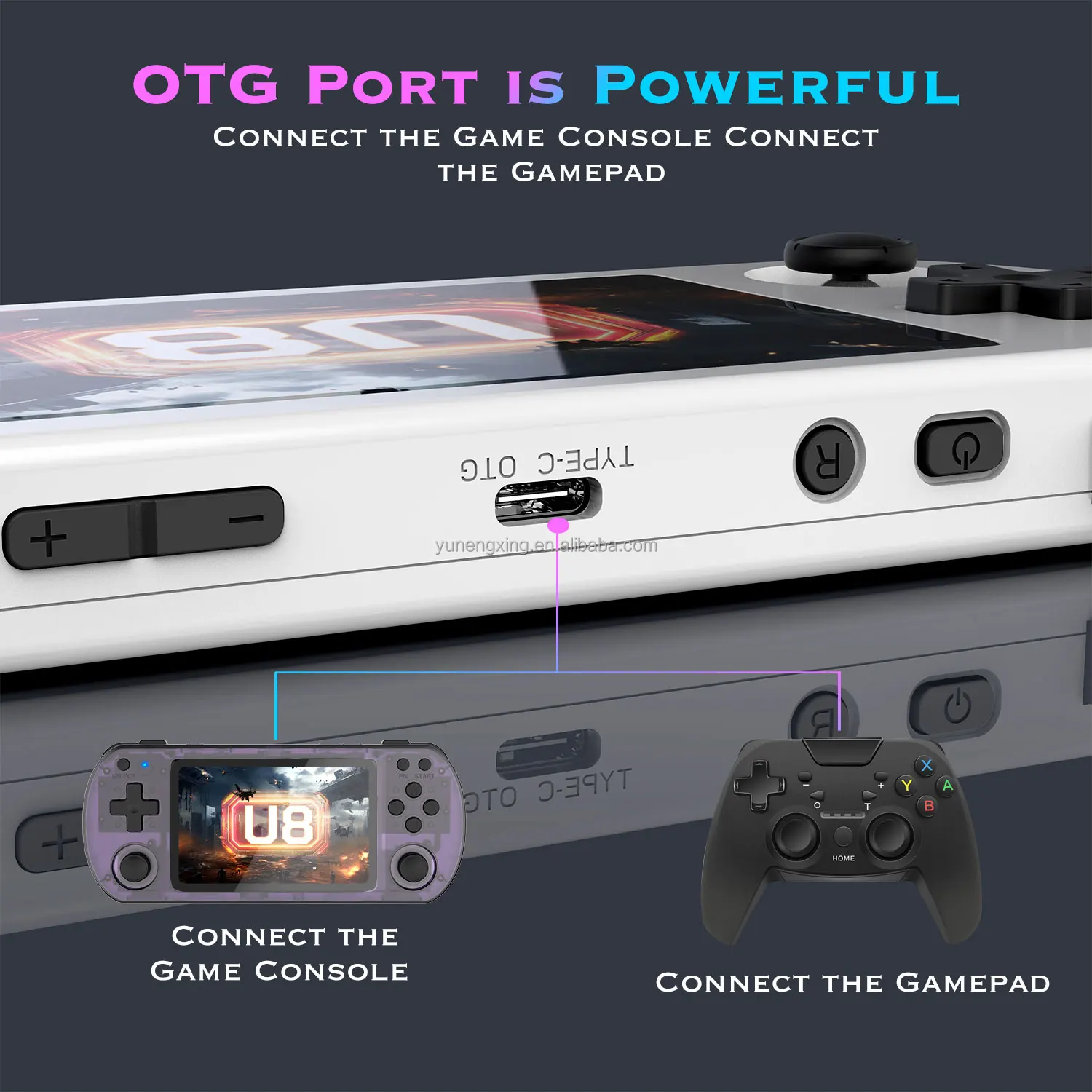 Open Source U8 Retro Handheld Video Game Console Linux System 4.0 Inch IPS Screen Portable Pocket Video Player R35S 64GB Games