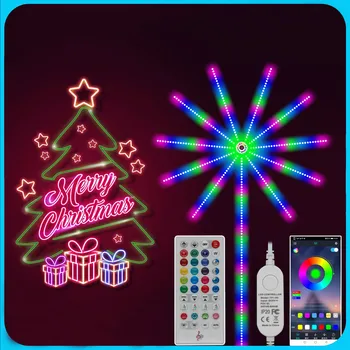 Christmas Holiday Decoration Remote Control Explosion lamp Music Sync Firework LED Strip Light for Bar Party Atmosphere