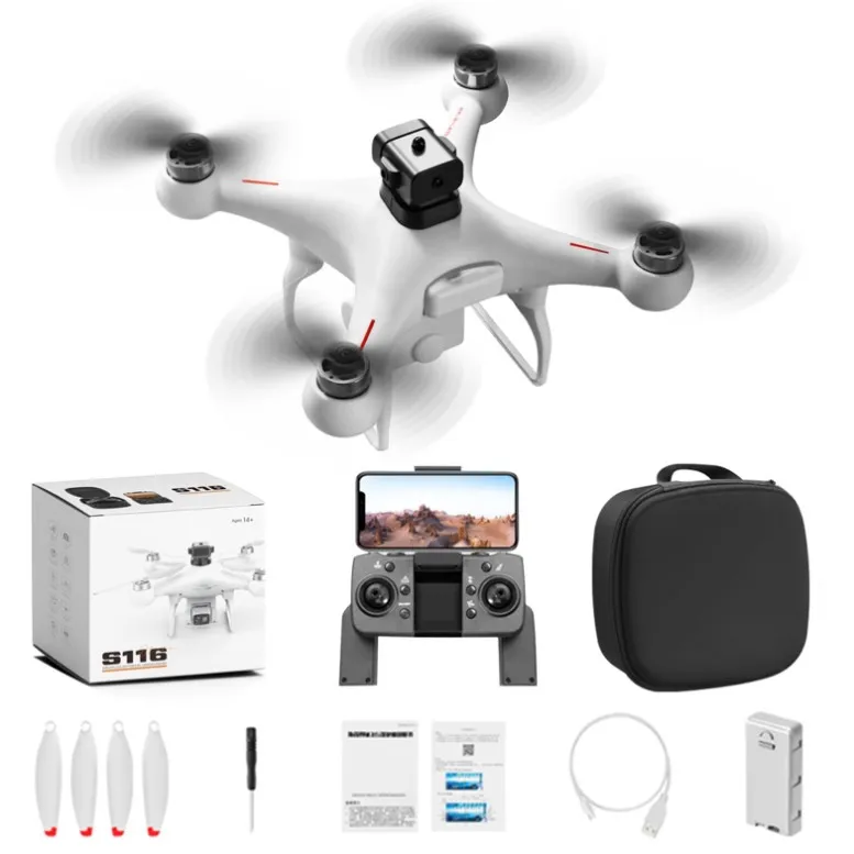 S116 MAX RC Quadcopter Drone with Dual 4K Camera, Brushless Motor ...