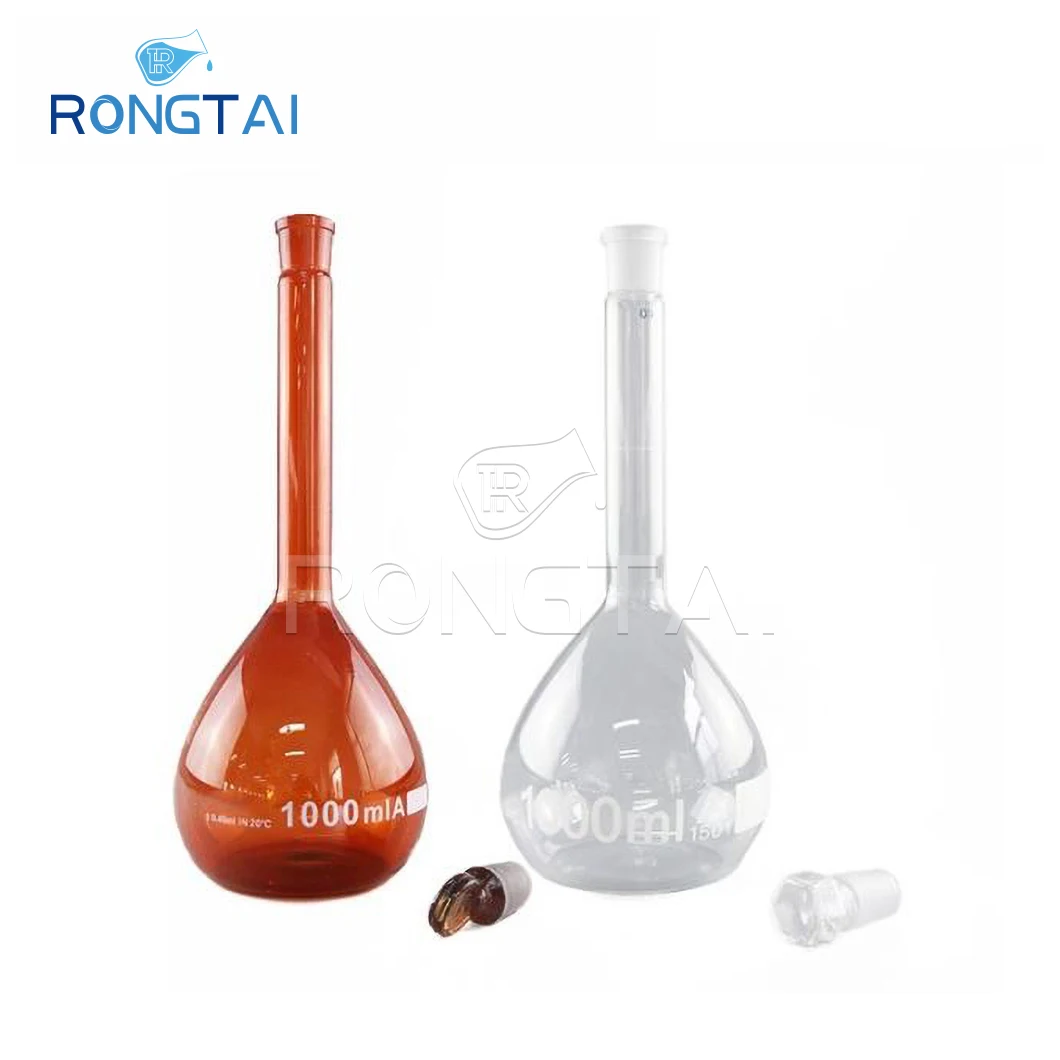 RONGTAI Medical and Laboratory Consumables Volumetric Flasks for Specific Gravity China Amber Transparent Volumetric Flask