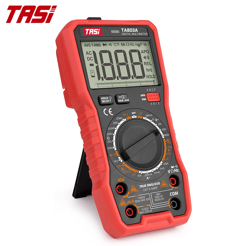Tasi TA803B Digital Multimeter - Auto-Ranging Voltage Tester for AC/DC, Resistance, and Continuity Frequency Measurement