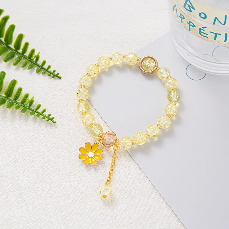 ❤ともちゃんさま❤2025年Bracelet❤❤ 2025 New Summer Ladies Bead Bracelet with Sunflower Charm