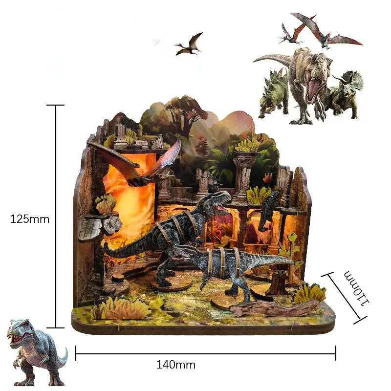 product bakery doll house 3d wooden puzzle  book nook eco friendly diy miniature toys for home decoration-2