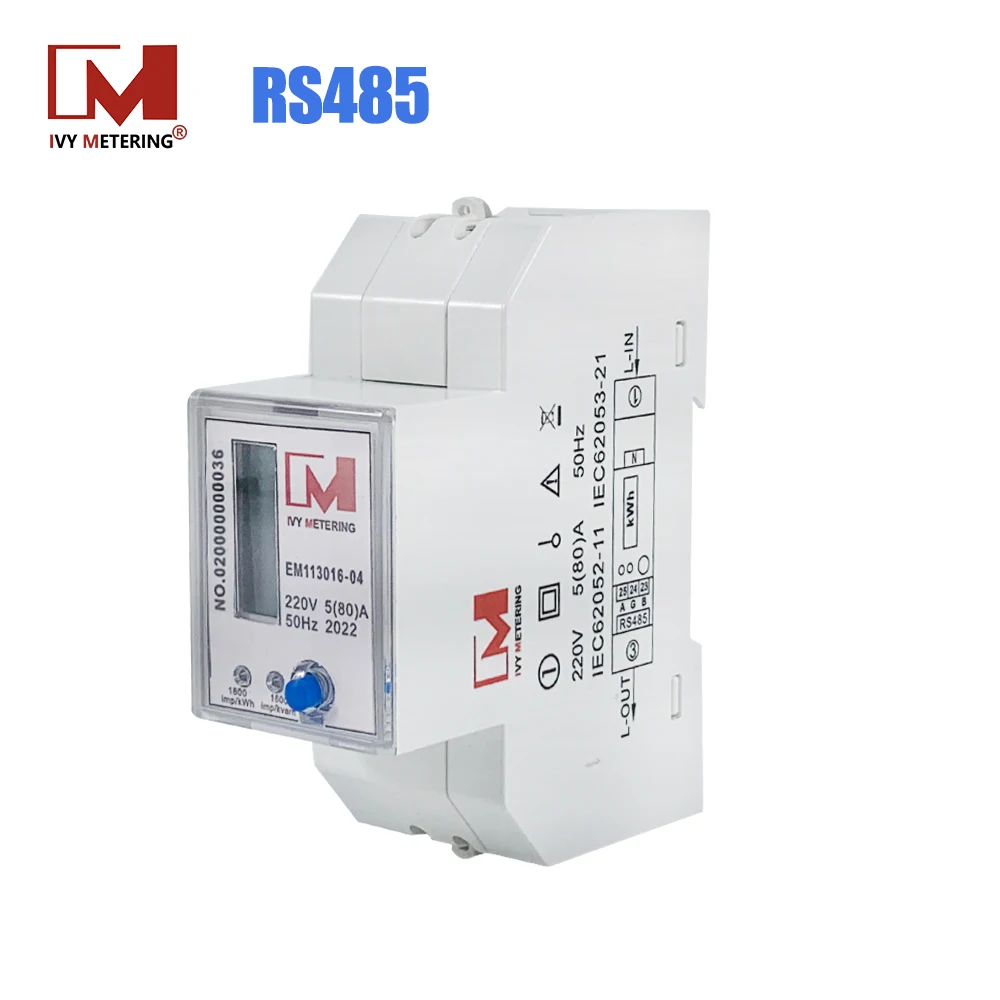 1 Phase Rs485 Energy Meter Din Rail Electricity Meter Power Meter