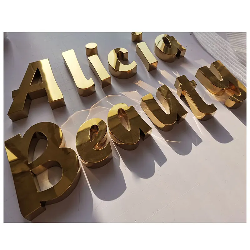 Wholesale 3D Edelstahl Rose Gold Letter Logo für Store Wall Sign From  m.alibaba.com