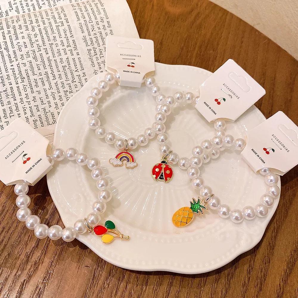 Wholesale Korean Cute Simulated Pearl Beads Bracelets for Kids