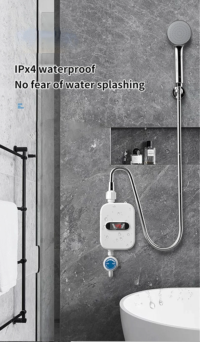 3000w Water Heater Bathroom Kitchen Instant Electric Hot Water Heater