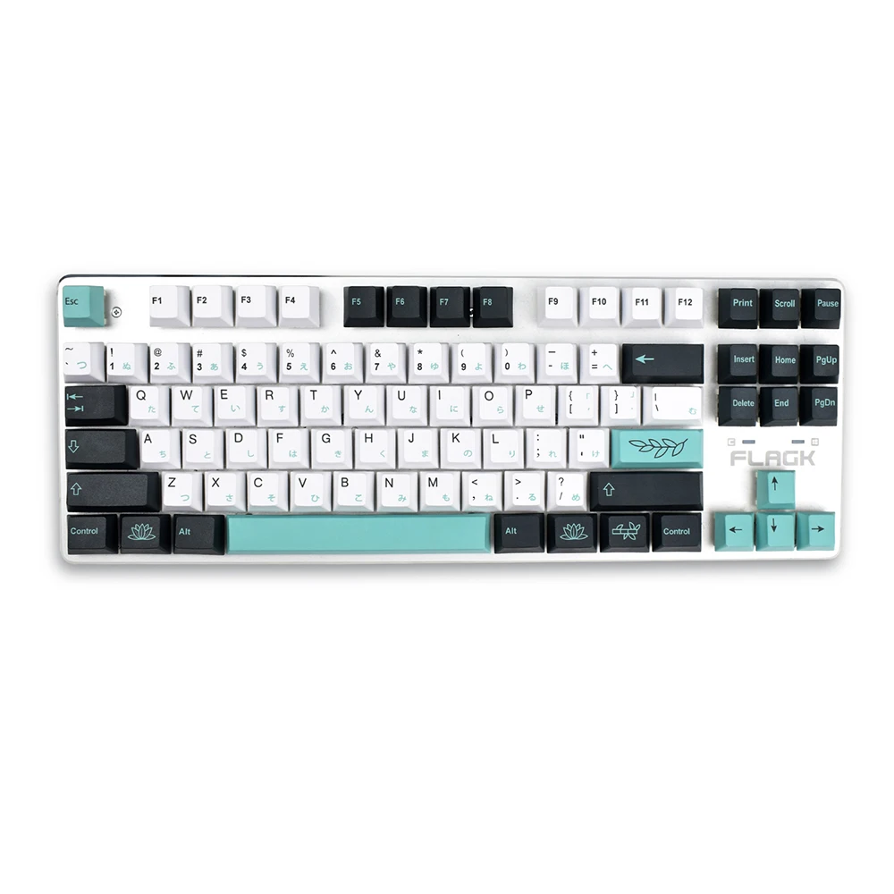 137 Keys PBT OEM Profile Custom Keycap Japanese Characters Botanical Theme Keycaps for Gaming Keyboard Mechanical 137 Keys