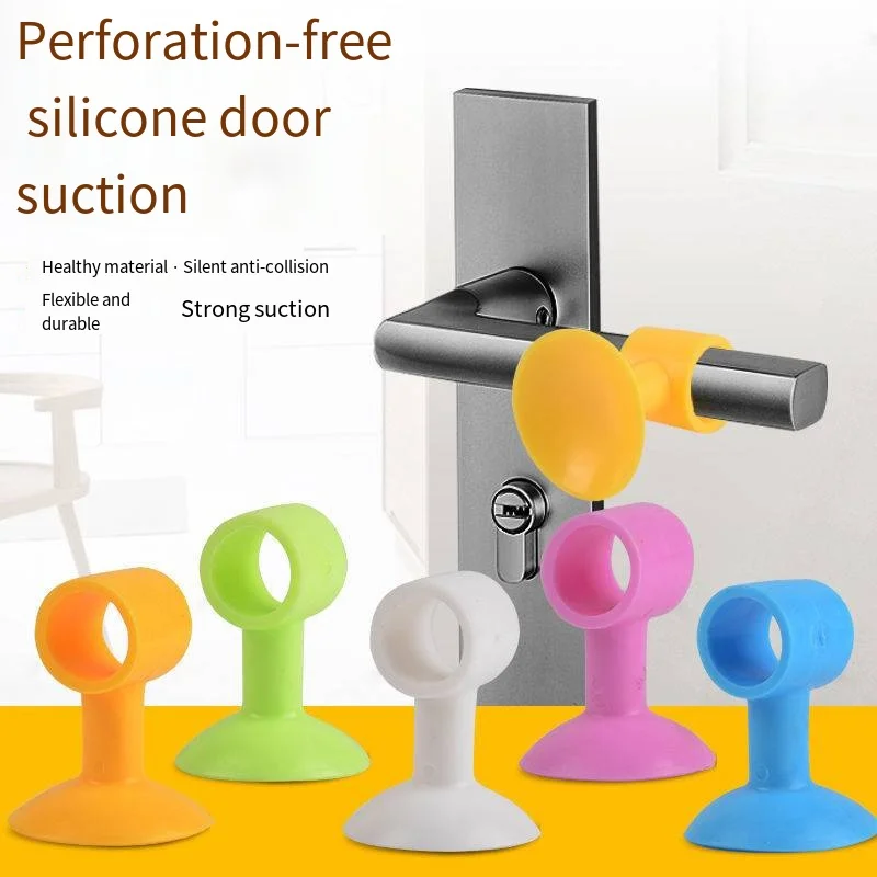 Door suction Punch free silicone door top anti-collision door stop window handle cup anti-collision mat