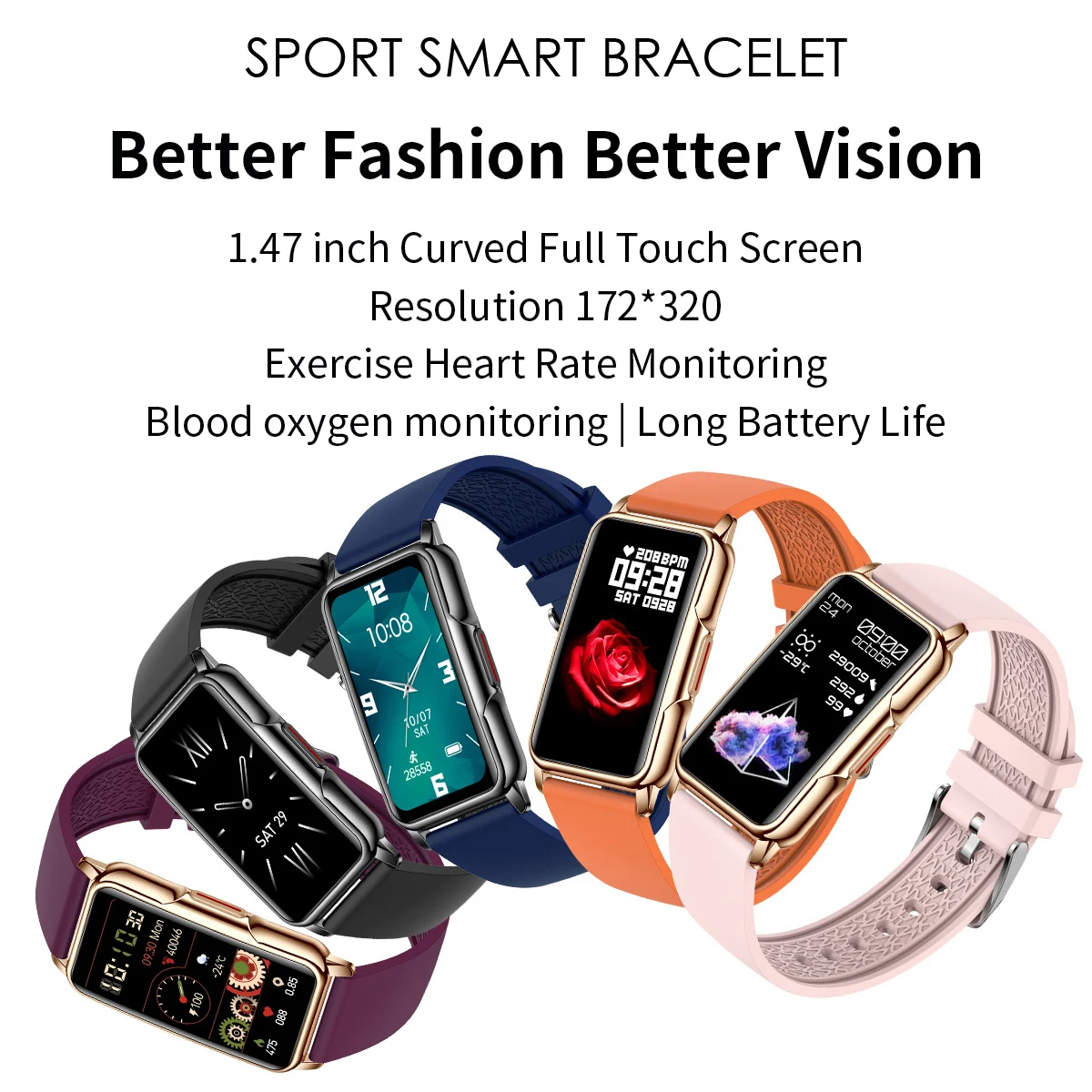 Smart Watch Women H80 Reloj Smart Watch Blood Oxygen Monitoring Heart Rate Ladies Smartwatch CE Rohs MSDS for Android IOS Phone