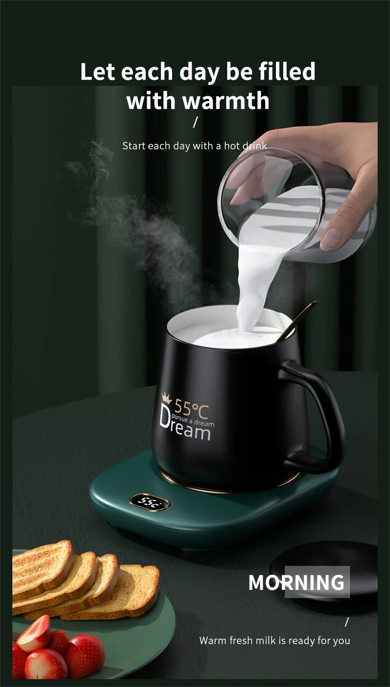 Customized Gift Set Temperature Display Electric Smart Usb Mug Warmer