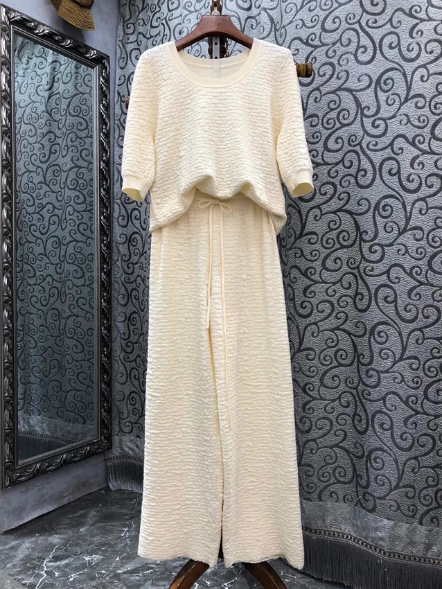 Top Quality Women's Set 2022 Autumn Winter Casual Tracksuit Ladies Knitted Pullovers+Wool Knitted Long Pant Sets Suit Sweater
