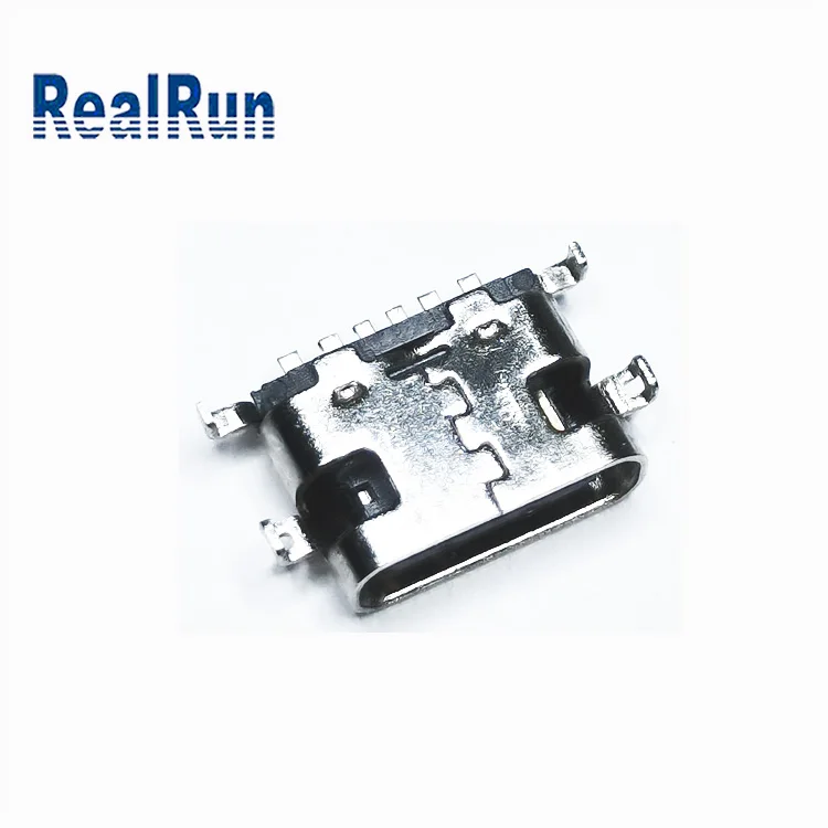 16-Pin SMT Female Type-C USB Connectors for Mobile Phone Charging Port Copper Stainless Steel Mid Mount PCB Usb Type C Jack