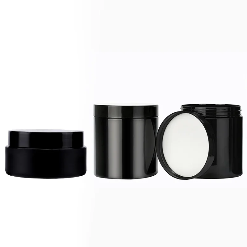 Wholesale Food Grade 100g 120g 150g 200g 250g 300g 400g 500g 4/8oz Amber Clear PET Plastic Jar With Aluminum Plastic Screw Lids