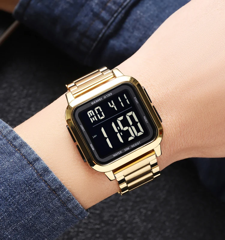 Skmei 2133 New Trend Steel Square dial digital sports watch for Men