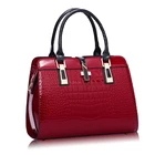 AZB099 2021 China supplier wholesale new ladies hand bags Shiny patent pu Alligator leather fashion designer handbags for women