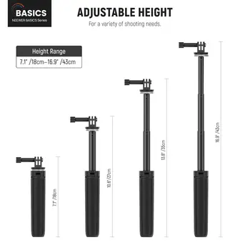NEEWER Basic Selfie Stick Tripod for DSLR Action Camera Webcam, Mini Vlogging Video Desk Stand Accessories Compatible with detail image