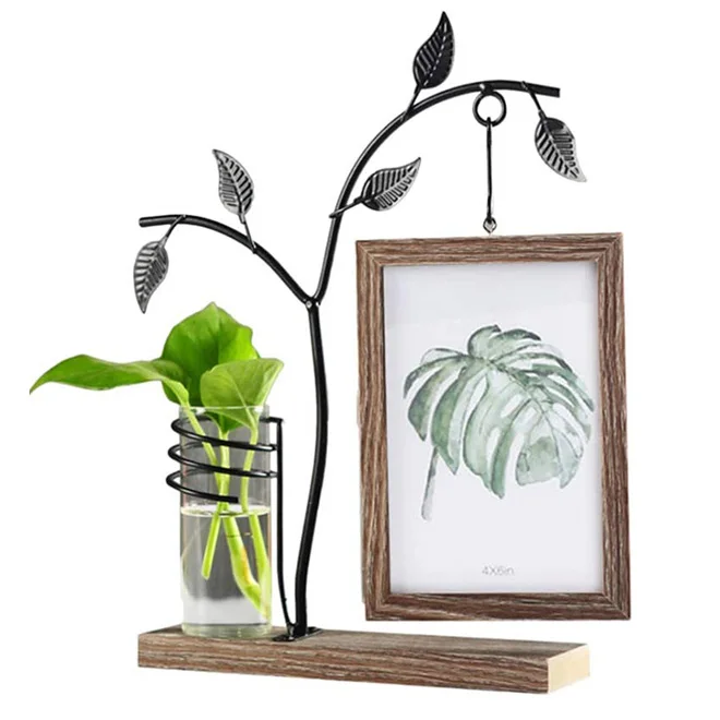 NEW Iron Tree Leaf Photo Frame Creative Iron Centerpiece Display Stand Hanging Photo Frame Desktop Ornaments
