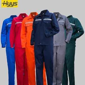 High Quality Men Work Uniforms Worshop Suits with Reflective Strips Custom Workwear Construction Work Clothes