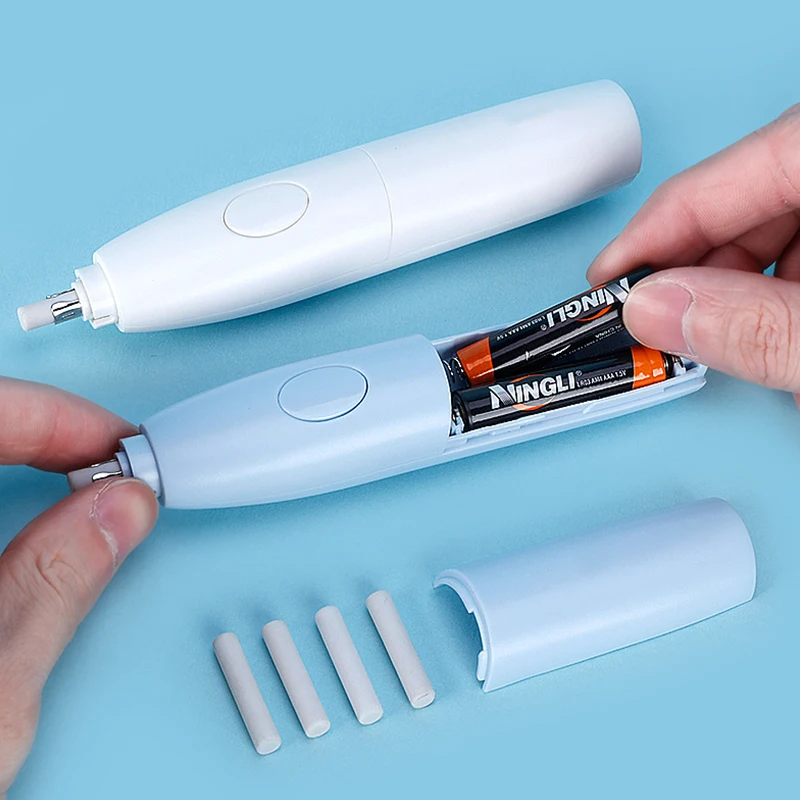 Электрические канцелярские товары с логотипом на заказ подарок для детей Электрический Роторный ластик простой в захвате оптовая продажа дешево школы и офиса