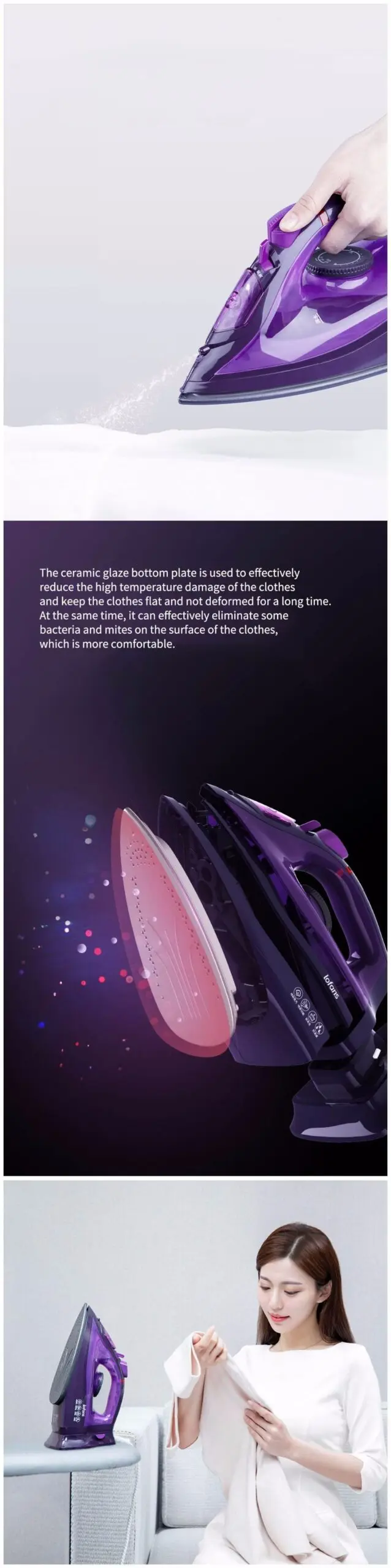 xiaomi mijia lofans cordless electric steam iron