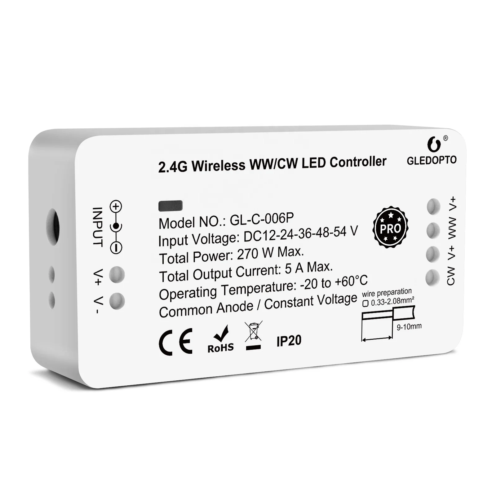 Gledopto GL-RC-009 2.4G RF RGB CCT Remote Light Switch