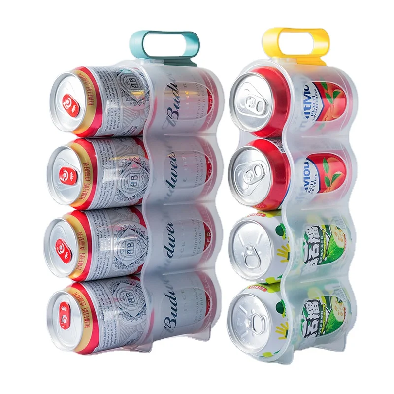 Refrigerator Beverage Soda Can Storage Organizer Water Bottle Storage Dispenser 4 Holes Beverage Storage Rack