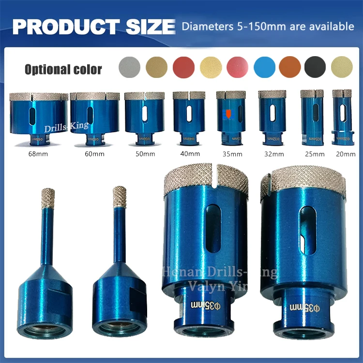 Red Diamond Core Drill Bit – 35mm Brazed Hole Saw For Marble, Tile, Concrete & Glass