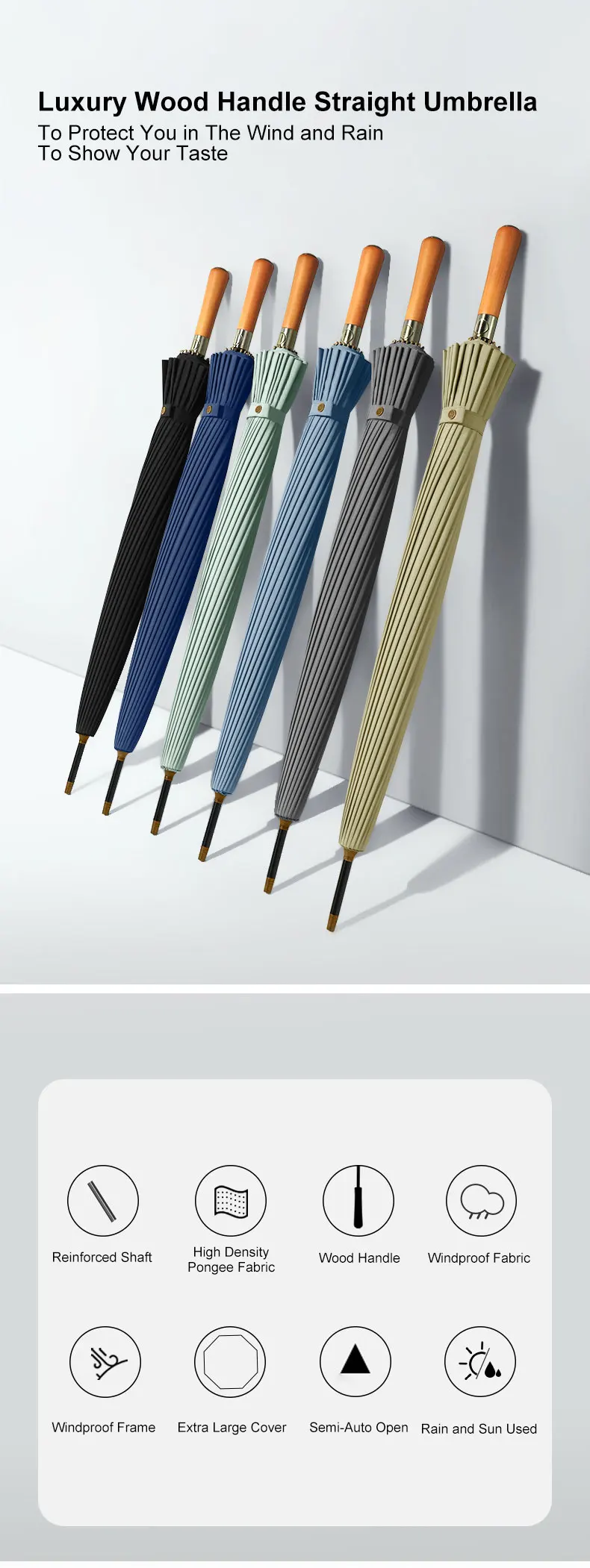 China Umbrella Manufacturer 24k Strong Waterproof Wind Proof Automatic