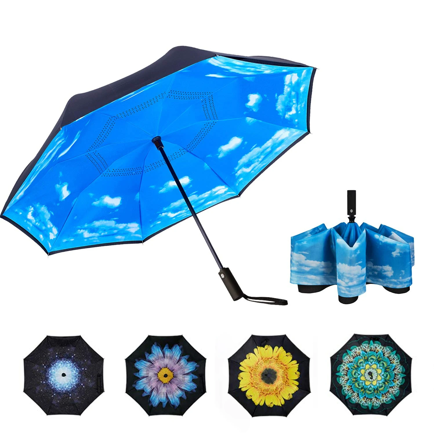 2022 большой роскошный индивидуальный складной детский складной УФ 3 складной зонт Автоматический ветрозащитный