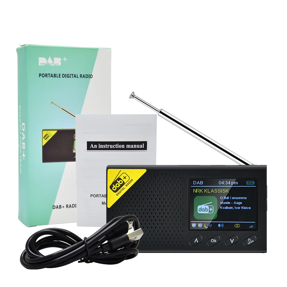 Meding Portable Vintage Dab Radio Digital Alarm Clock Radio Mp3 Player