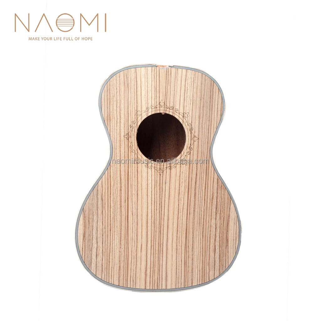 NAOMI MUSIC 23 Inch Concert Zebrawood Ukulele Body DIY
