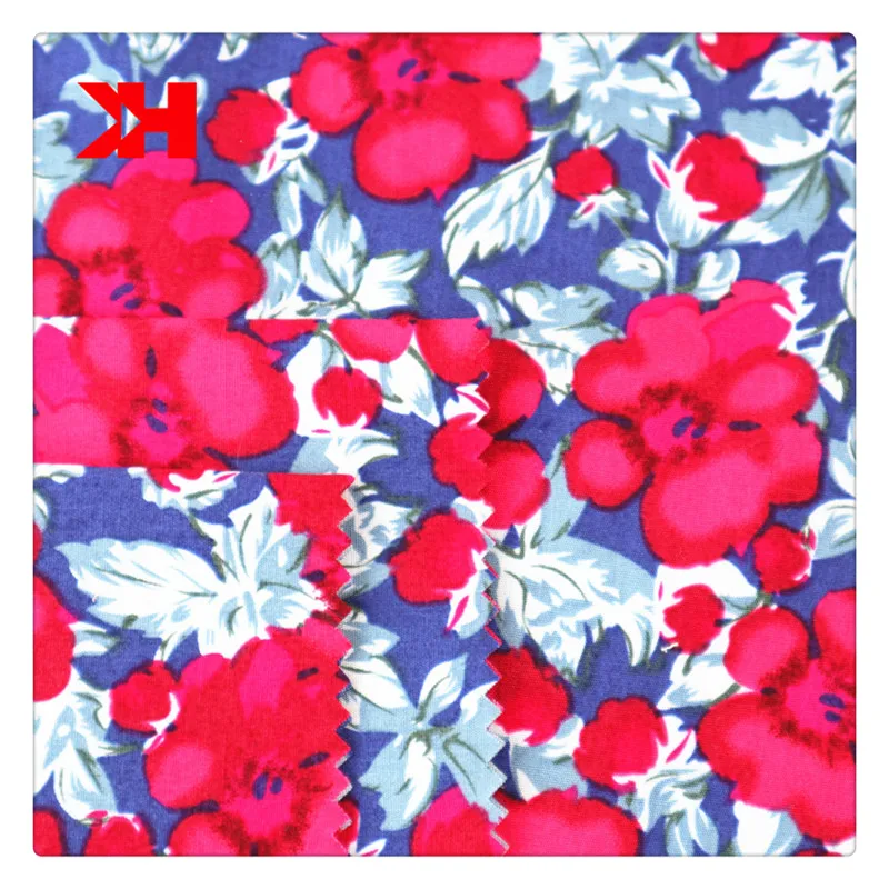 Flower design japanese printed cotton poplin fabric for garments