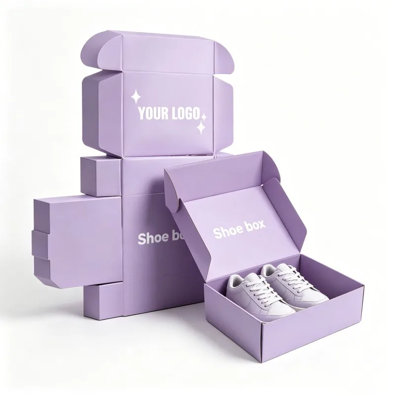 Scatole personalizzate stampate in cartone ondulato per scarpe, imballaggio pieghevole per spedizioni, scatole per scarpe e abbigliamento, scatole in carta ecologiche impilabili