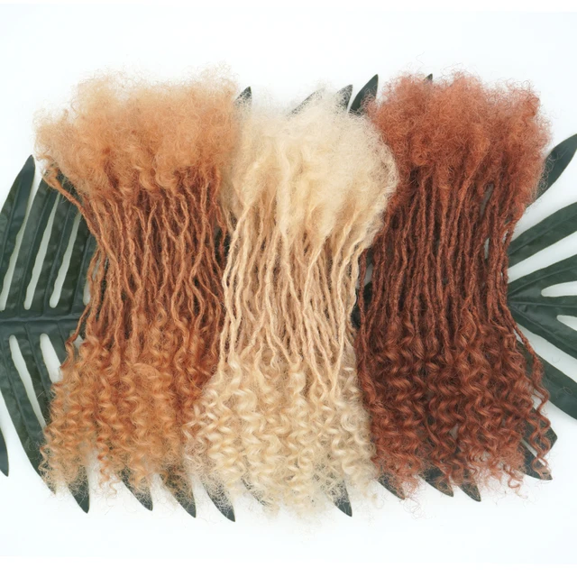 KAMA Real Human Hair Sisterlocks Extensions Handmade Microlocs with Curly Tips for Permanent Dreadlock