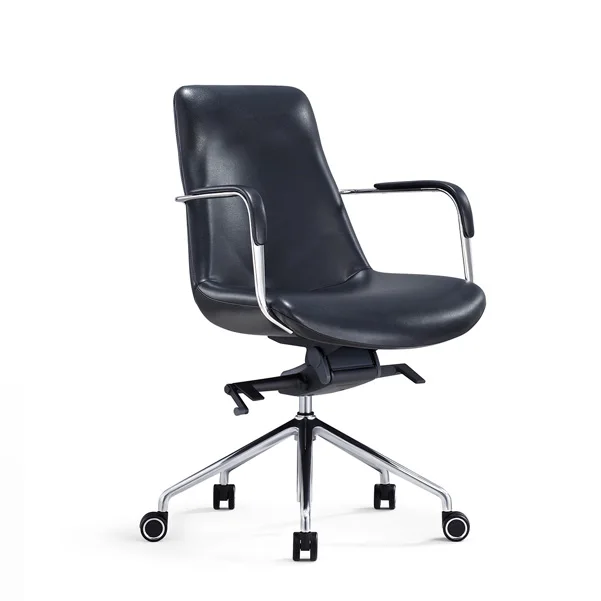 4 Aluminum Legs Guest Chair Armless Visitor Conference Chair