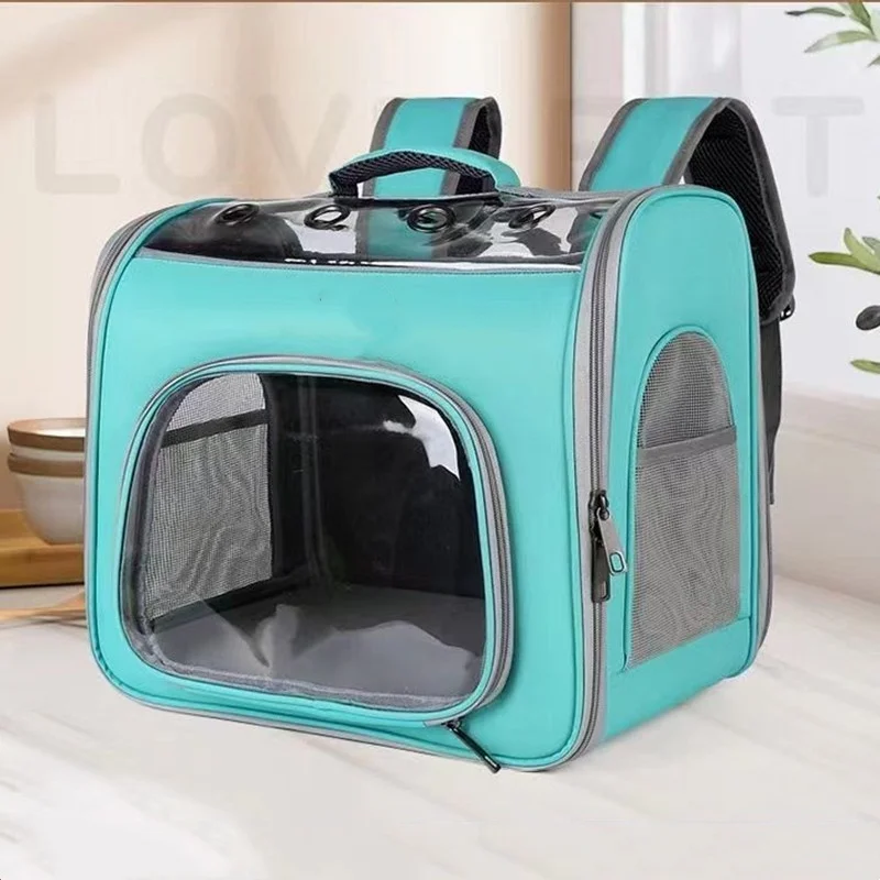 product high quality breathable portable foldable large capacity double shoulder pet backpack for cats dogs-52