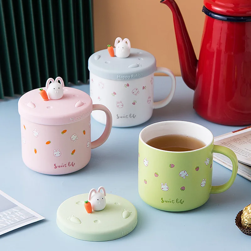Novelty Morning Milk Kawaii Cups Anime Tea Mugs Ceramic Coffee Cups Cute  Rabbit Mug With Lid - Buy Ceramic Coffee Cups,Cute Rabbit Mug,Morning Milk