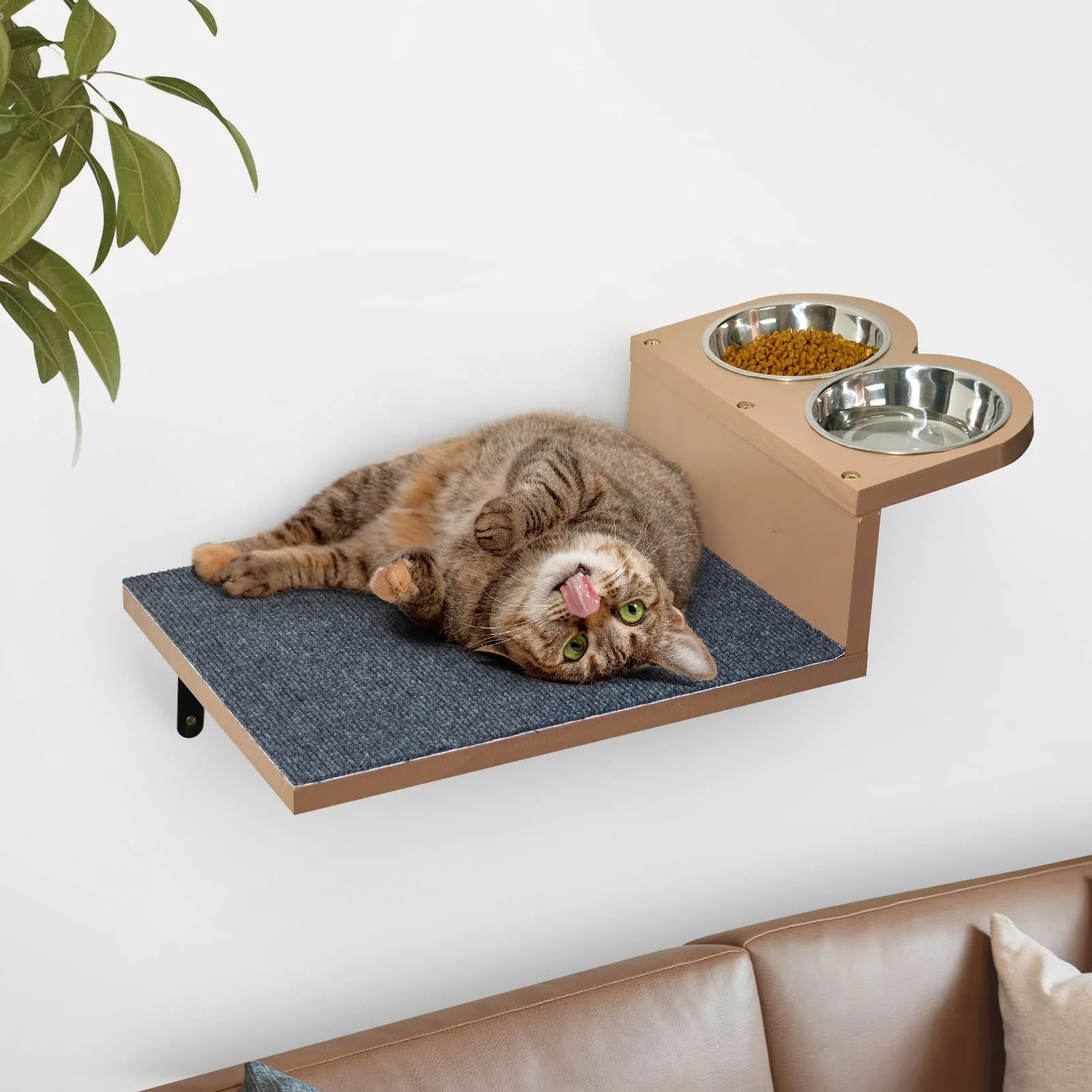 Cat feeding shelf best sale