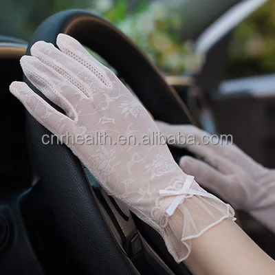 
 Перчатки женские короткие из тюля, эластичные кружевные тонкие митенки для вождения и велоспорта с защитой от УФ-лучей, лето-осень  